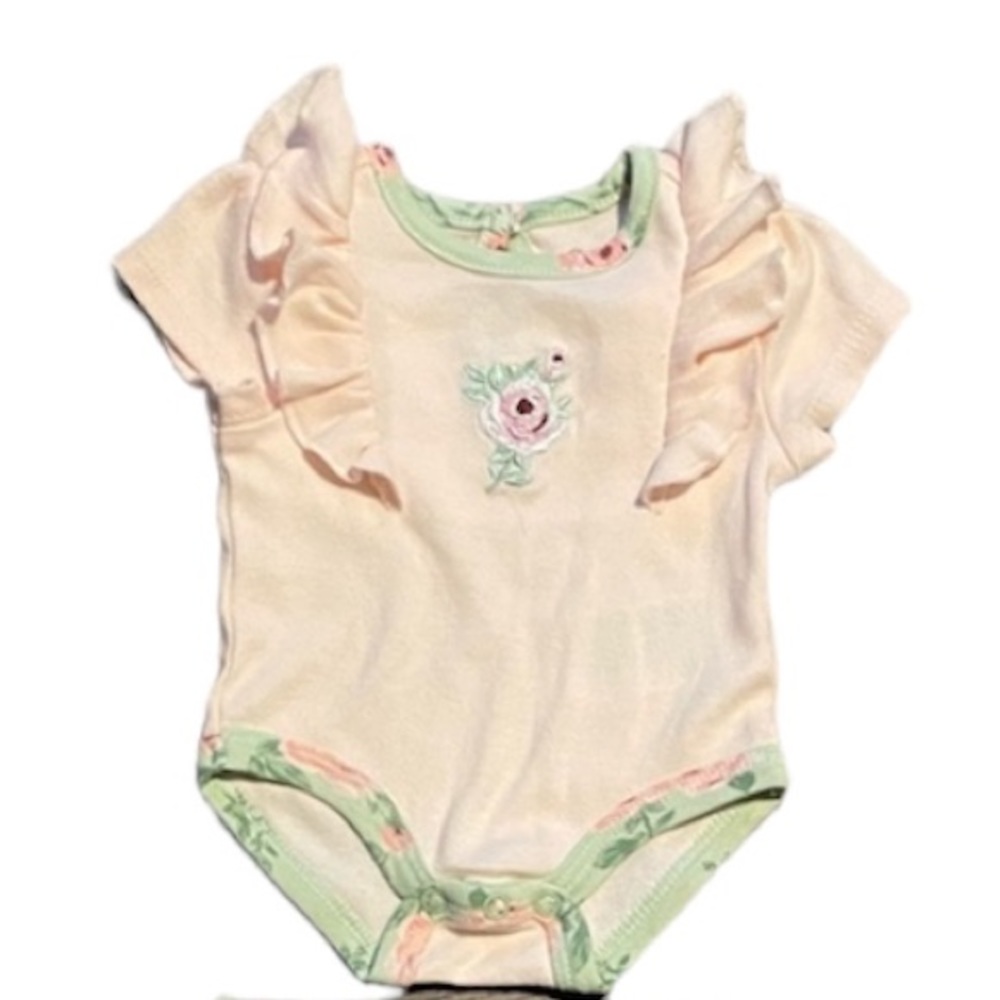 ⭐️4 for $10⭐️ 3 Piece Baby Girl Rose Outfit.  Bodysuit / Onesie, Pants, & Bow.